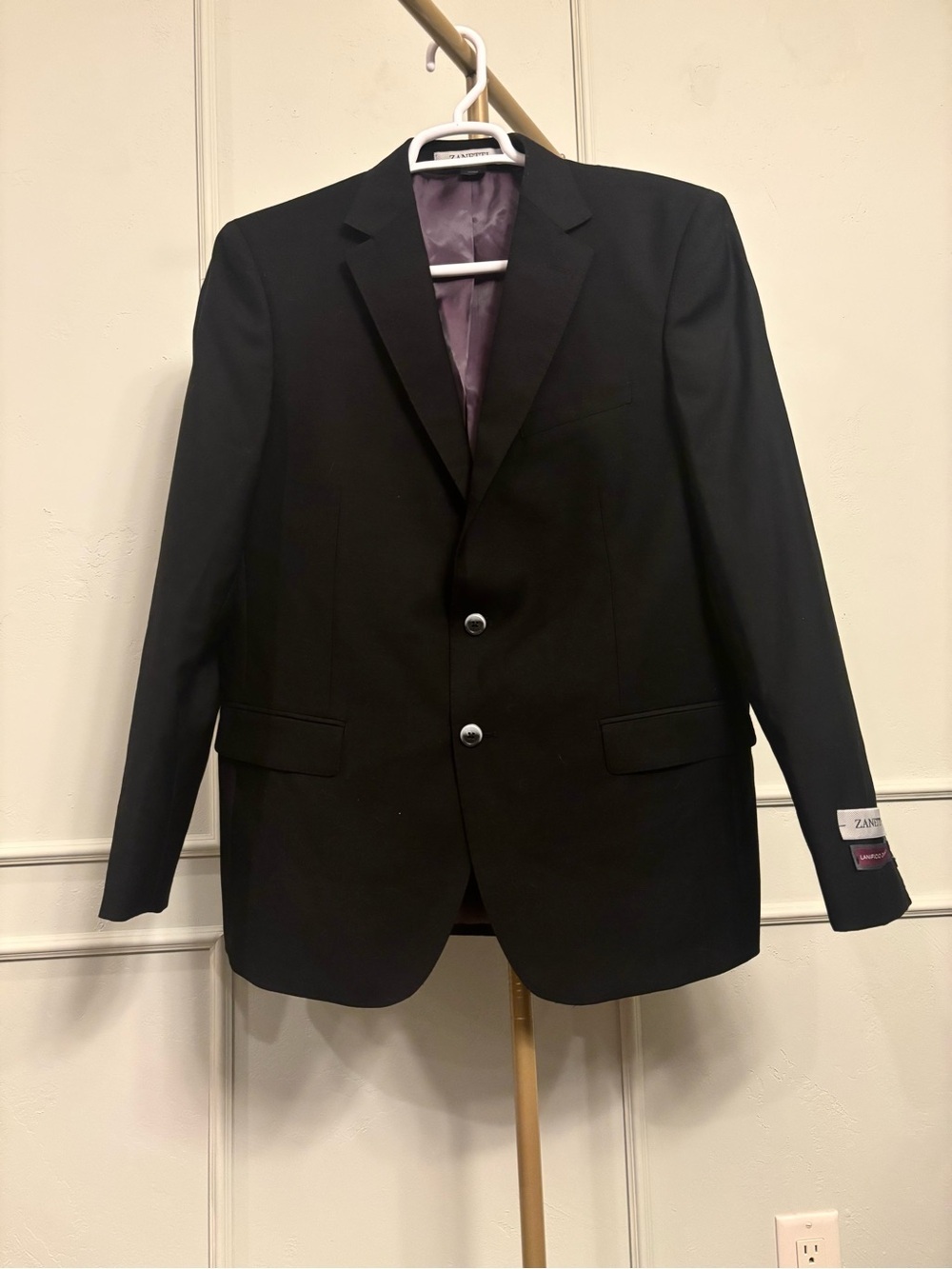 Zanetti Lanificio Di Biella Wool Black Men's Suit Sport Coat MSRP $295